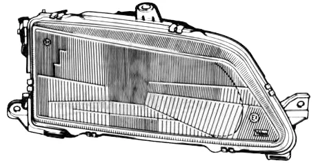 زجاج ضوء امامي يمين Right Headlight Glass Peugeot Partner (96-02)