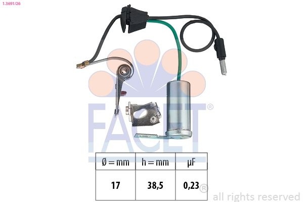 [1.3691/26] بلاتين Distributor Contact Breaker Renault Trafic/ Rapid/ Clio I/ 9/ 11 1.0 1.1 1.2 1.4 (80-98)