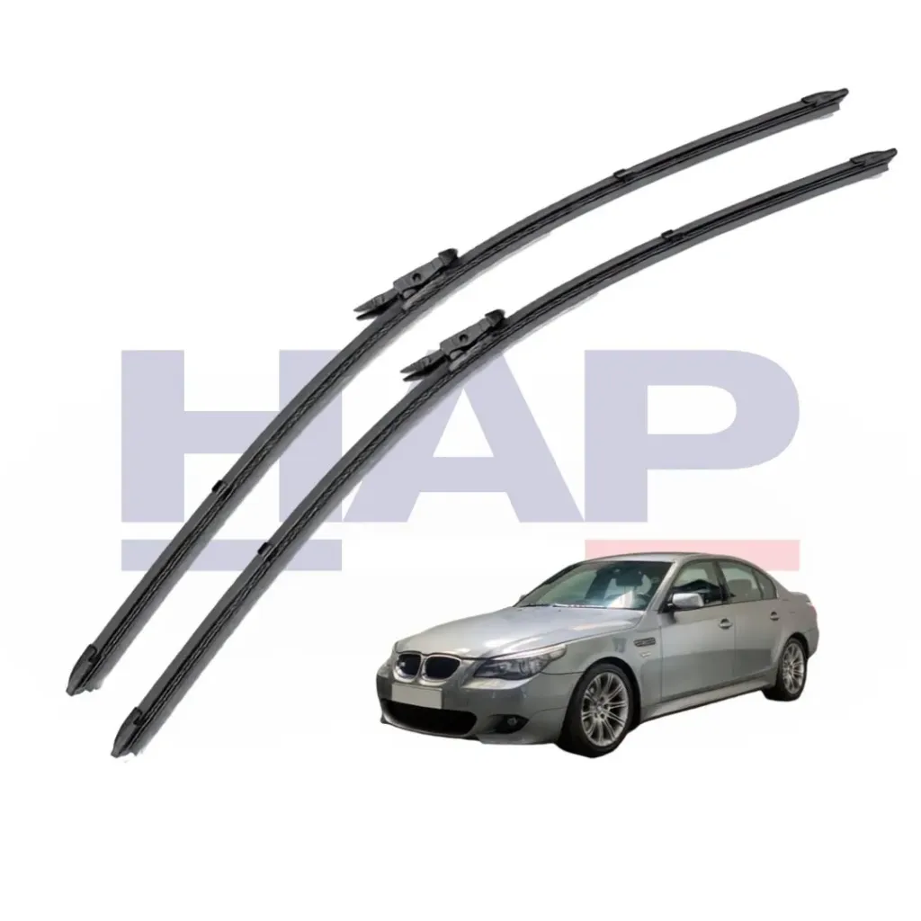 [26524iFWBB.] 24" طقم مساحات زجاج امامي سيليكون مع كبشة واحدة Front Wiper Blade w/ Adapter BMW E60